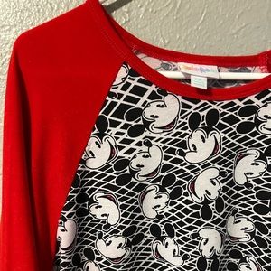 LULAROE Disney Mickey Mouse Randy top 3/4 sleeves baseball tee